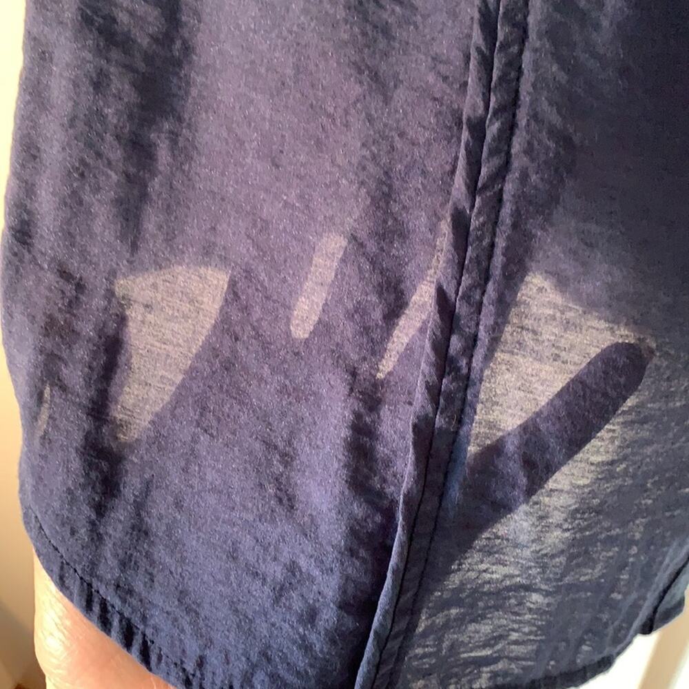 Navy blue button down‎ blouse - Picture 5 of 8